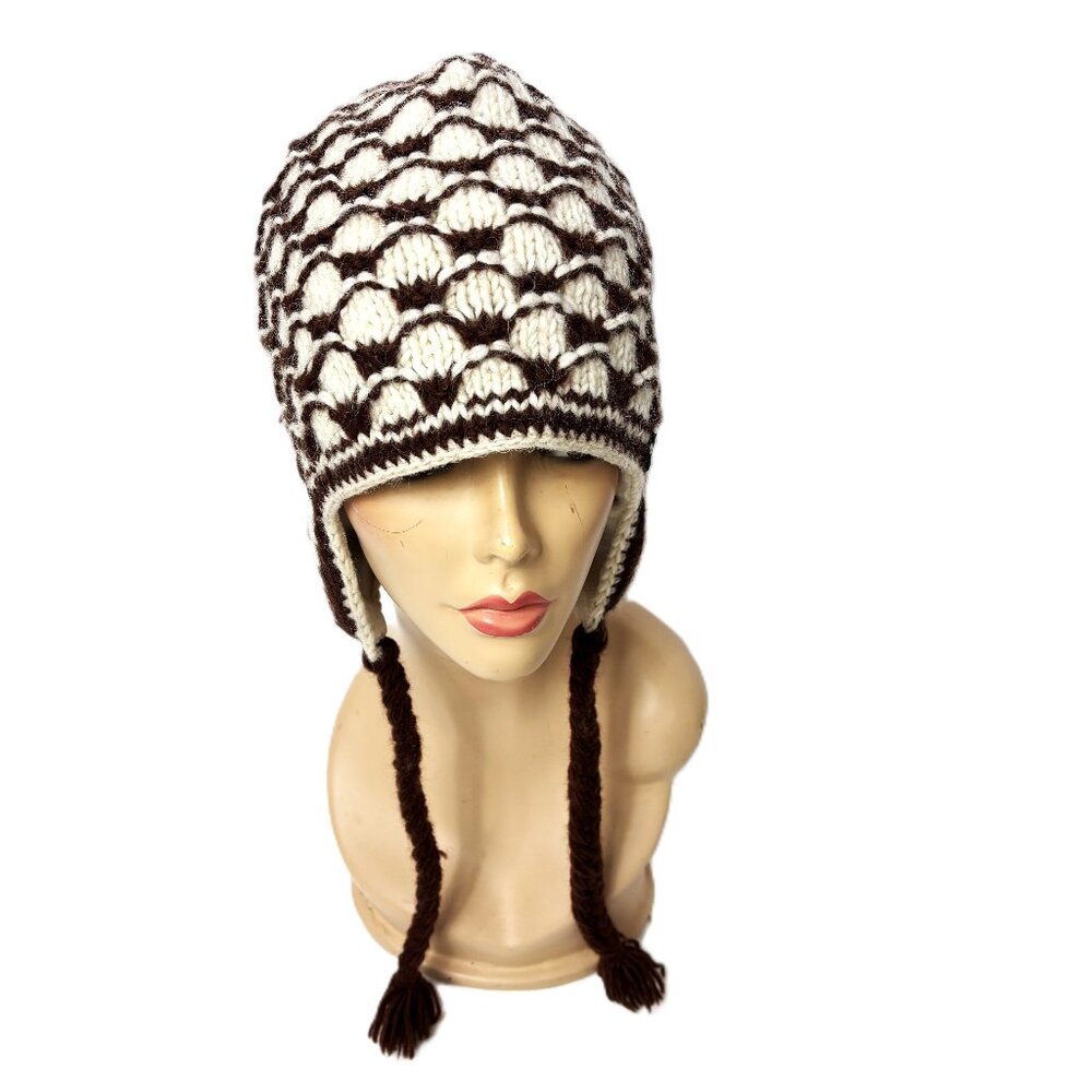 Everest Designs 100% Wool Made In Nepal Sherpa Ski Beanie Hat Unisex